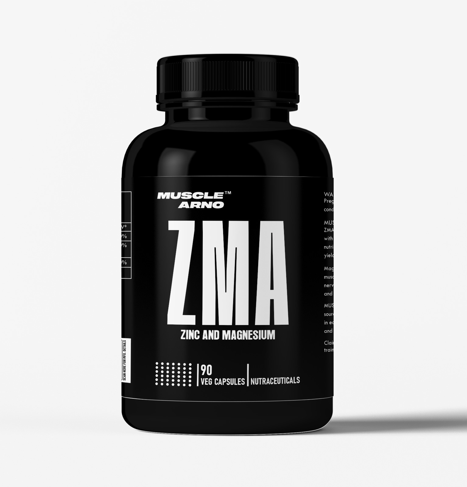 Muscle Arno ZMA – Zinc & Magnesium Supplement (90 Veg Capsules)